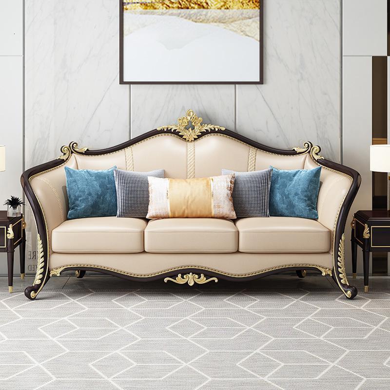 森美人美式轻奢实木沙发组合欧式沙发简欧123客厅别墅家具