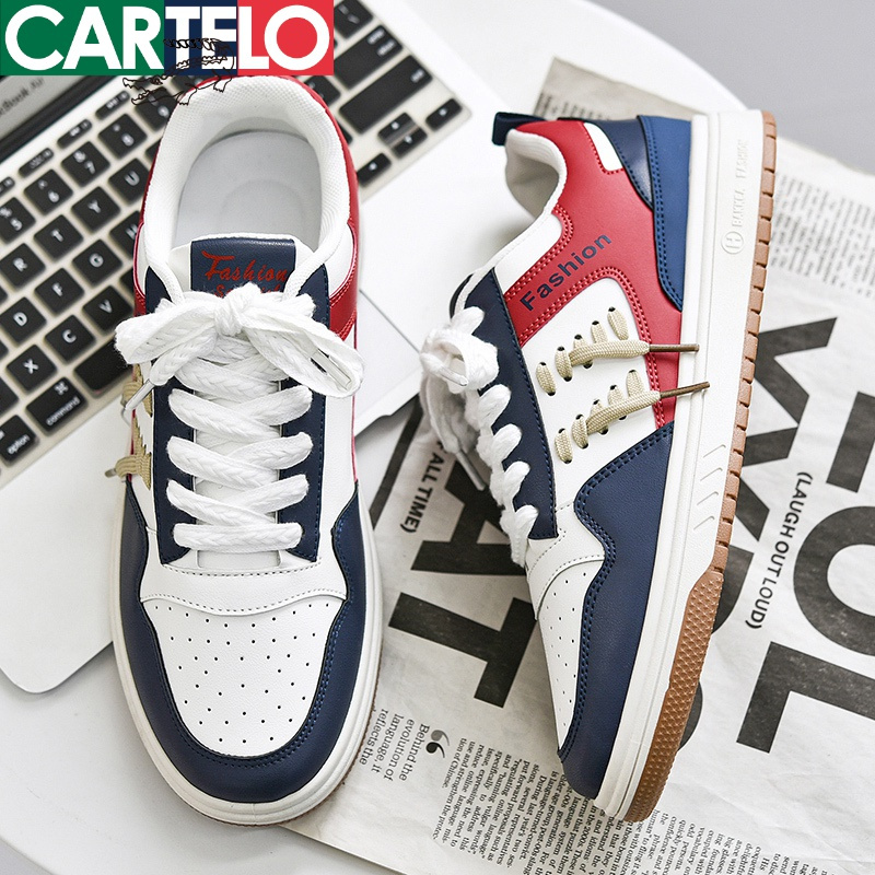 [线下专柜同款]卡帝乐鳄鱼(CARTELO)新款时尚男士板鞋休闲鞋小白鞋男鞋潮鞋
