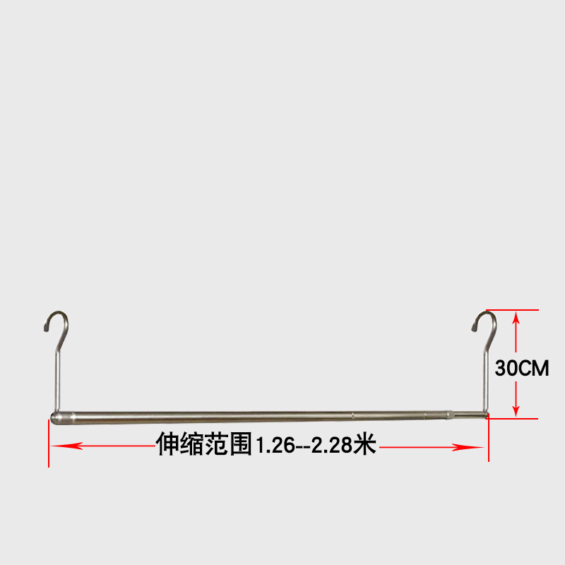 晒被子阳台圆形旋转衣架螺旋式晒衣架晾床单被罩套折叠防盗网晾晒架 三维工匠 高度30cm,左右伸缩1.26-2.26高清大图