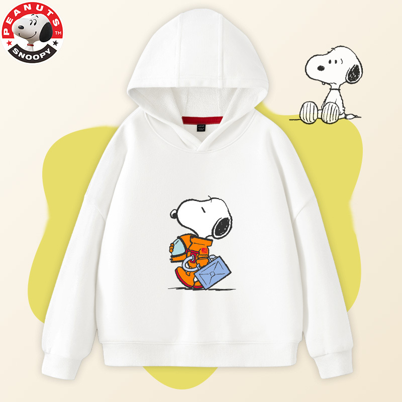 snoopy史努比童装男女中大童圆领连帽卫衣休闲运动秋款洋气长袖t恤tl