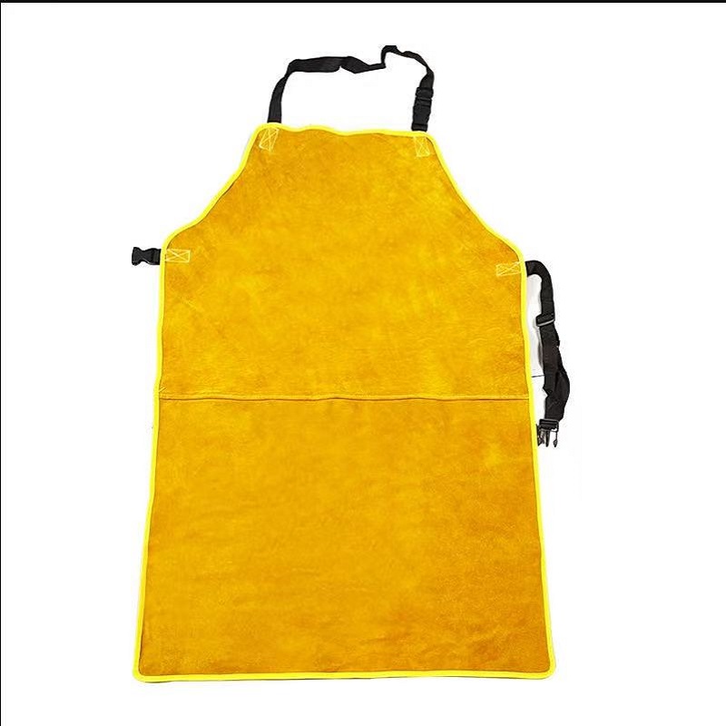 路安保牛皮电焊围裙防火花飞溅隔热防烫条高清大图