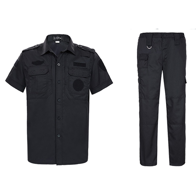 天鸣 精品夏季短袖执勤服含配件安保制服作训服物业保安套装高清大图