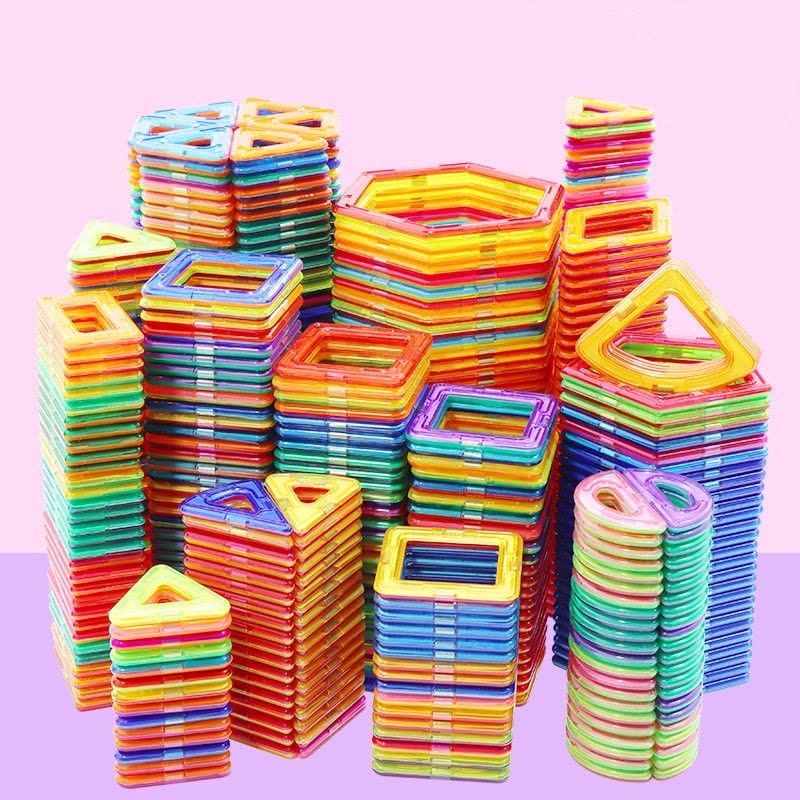 儿童磁力片玩具98/134件磁性磁铁立体积木拼插拼装拼图3-12岁男女孩散片拼装磁力片玩具图片