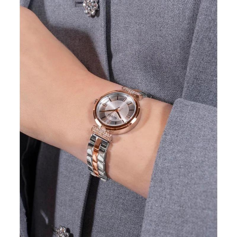 盖尔斯(GUESS)女士石英表时尚玫瑰金手表简约大方防水 quartz腕表高清大图