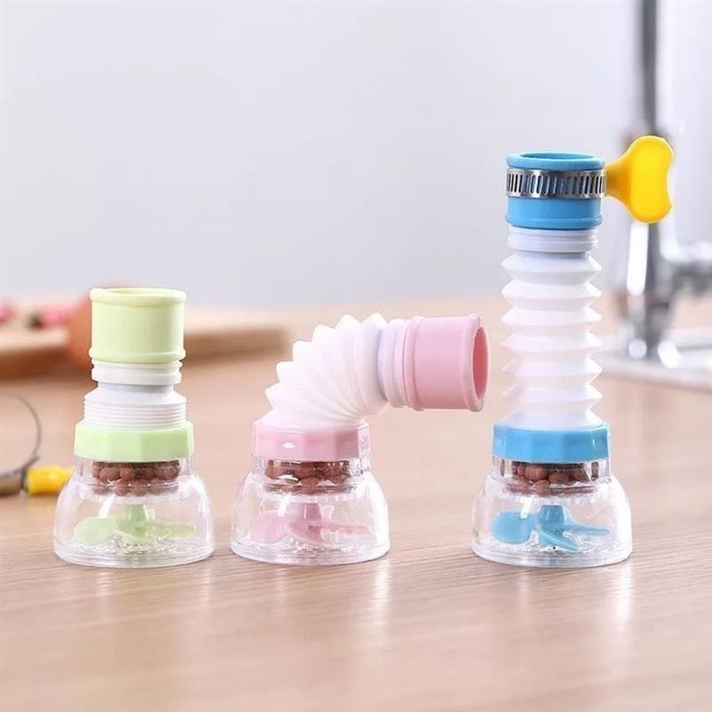 家用接头水龙头过滤器厨房通用伸缩旋转防溅水花洒过滤净水器|接口三代1个装粉色