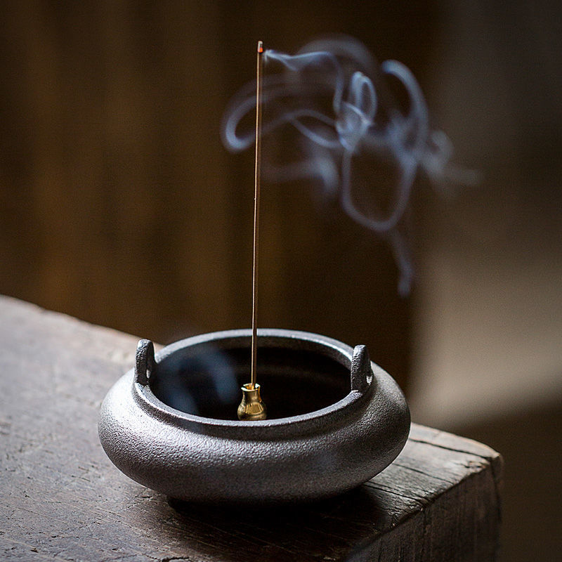 苏宁放心购焚香香坐三足家用香插陶瓷线香盘香香托禅意香薰炉茶道配件