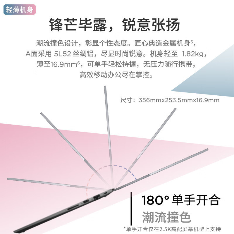 ThinkPad 联想ThinkBook 16 2025款16英寸大屏学生游戏娱乐商务办公笔记本电脑 06CD 高色域屏 定制Core7-250H 16G内存 2TB固态