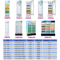 Haier 海尔 SC-242D立式冷藏展示柜 超市饮料柜 专用冰柜 冷柜 透明玻璃展示柜 饮料柜 全国联保带发票