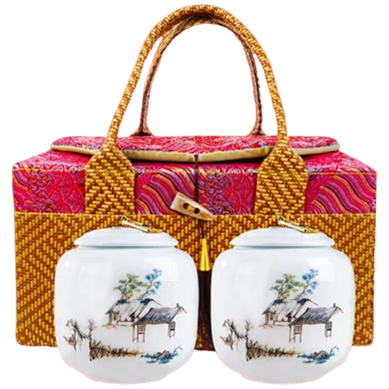 润虎茶叶礼盒特级滇红宝塔藤编滇红宝塔360g