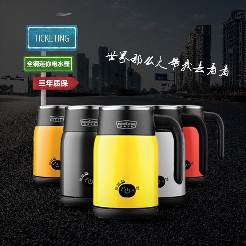 拓璞创造DK342电水壶304不锈钢电热水壶保温控温迷你多功能养生壶旅行壶0.5L 桔色