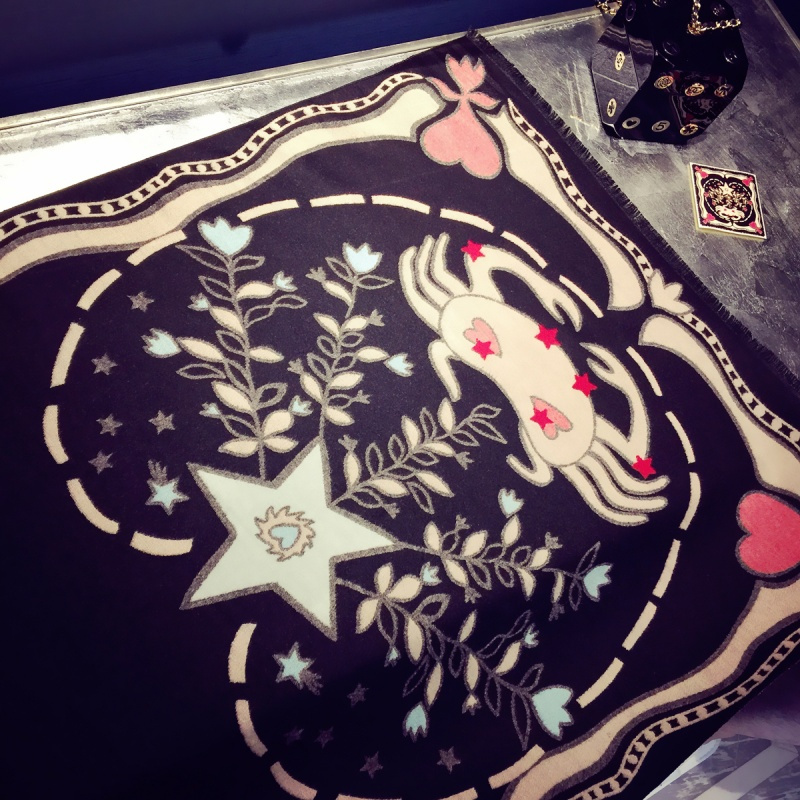 小溜家秋冬季十二星座印花仿羊绒围巾女士仿羊毛披肩围脖