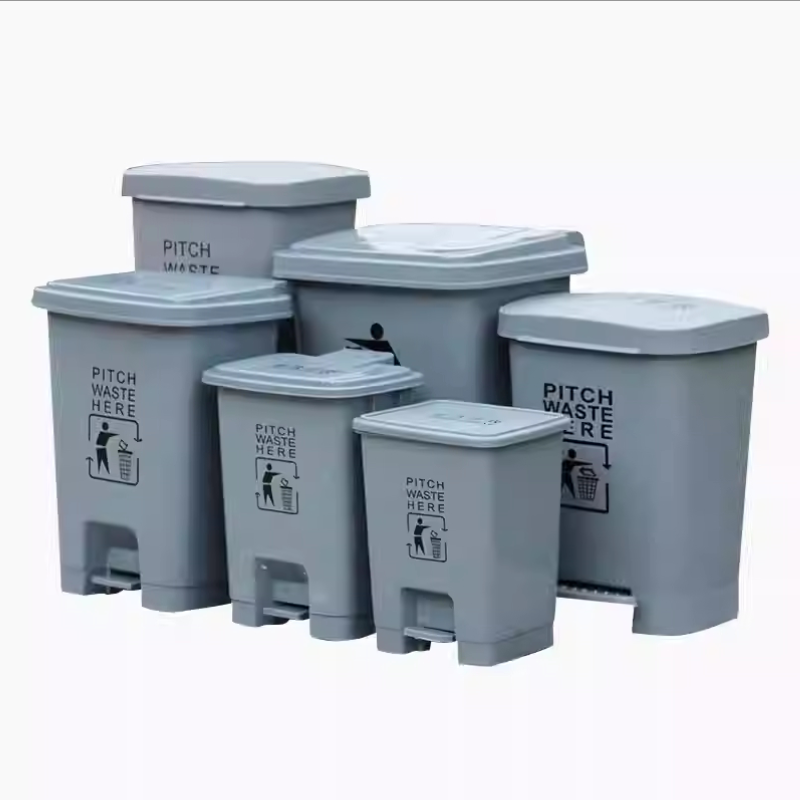 益美洁(YIMEIJIE) 加厚塑料脚踏垃圾桶生活室内家用带盖厨房垃圾桶 60L 脚踏式单桶