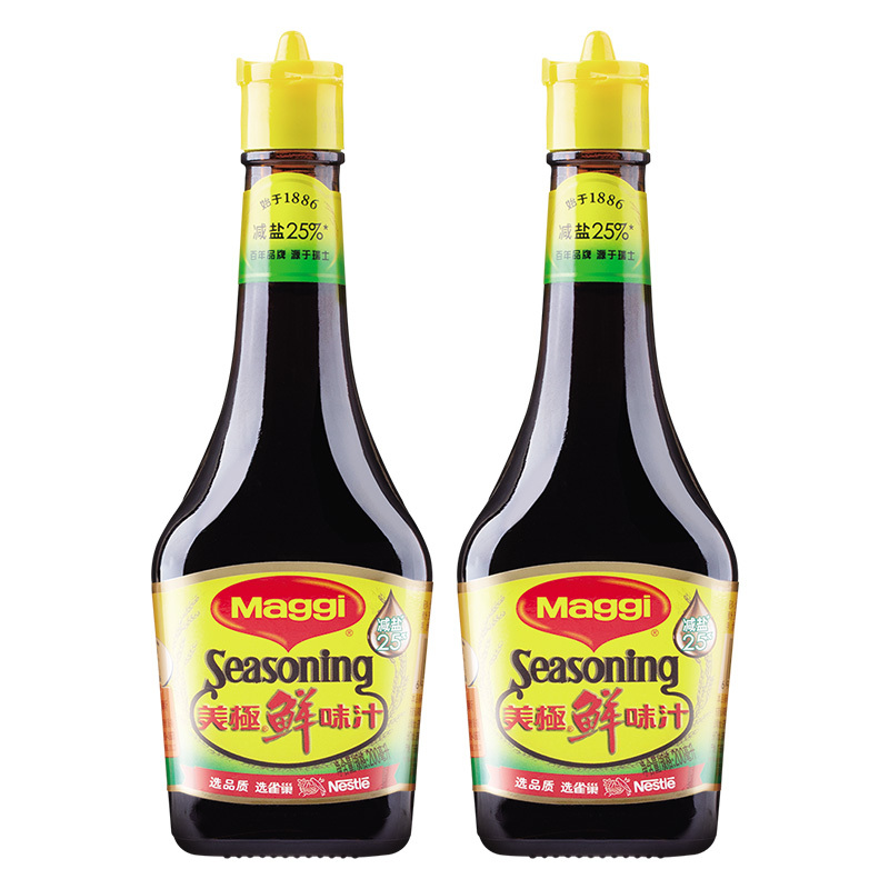 maggi美极生抽酱油减盐鲜味汁200ml2瓶雀巢出品视频