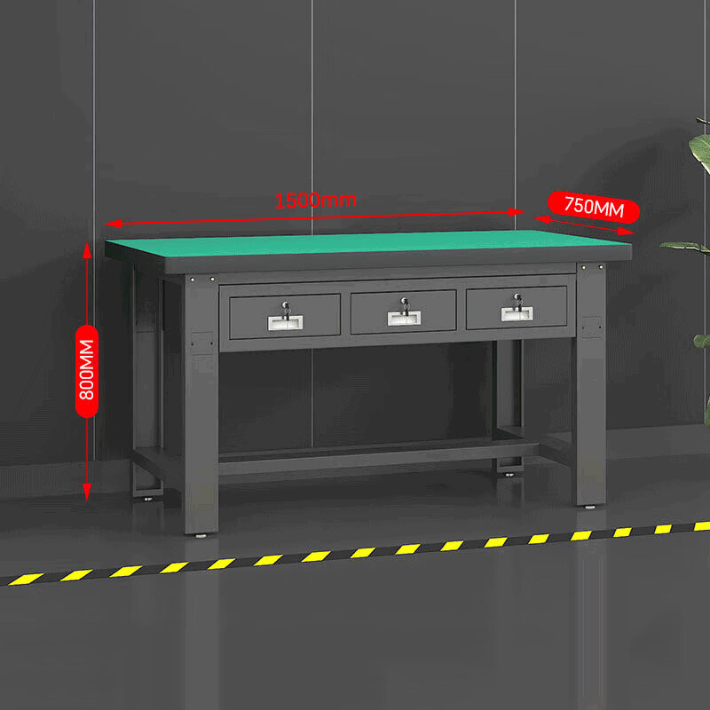 鑫金虎 防静电工作台车间流水线操作台工厂维修检验桌重型钳工台 平三抽1.5m高清大图