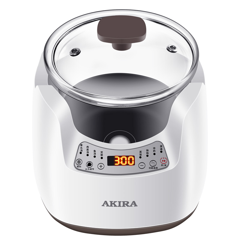 新加坡爱家乐(AKIRA)K18 玻璃电炖锅养生锅家用多功能全自动煲汤锅慢炖汤锅1.8升高清大图