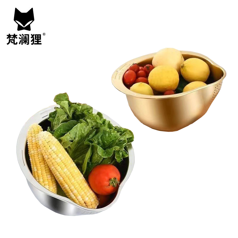 梵澜狸淘米盆漏水滤水盆YQ55 个高清大图