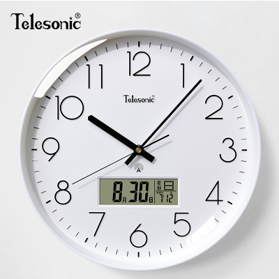 天王星(Telesonic) 电波钟挂钟客厅家用时尚大气挂表时尚北欧艺术轻奢时钟表创意挂表壁钟
