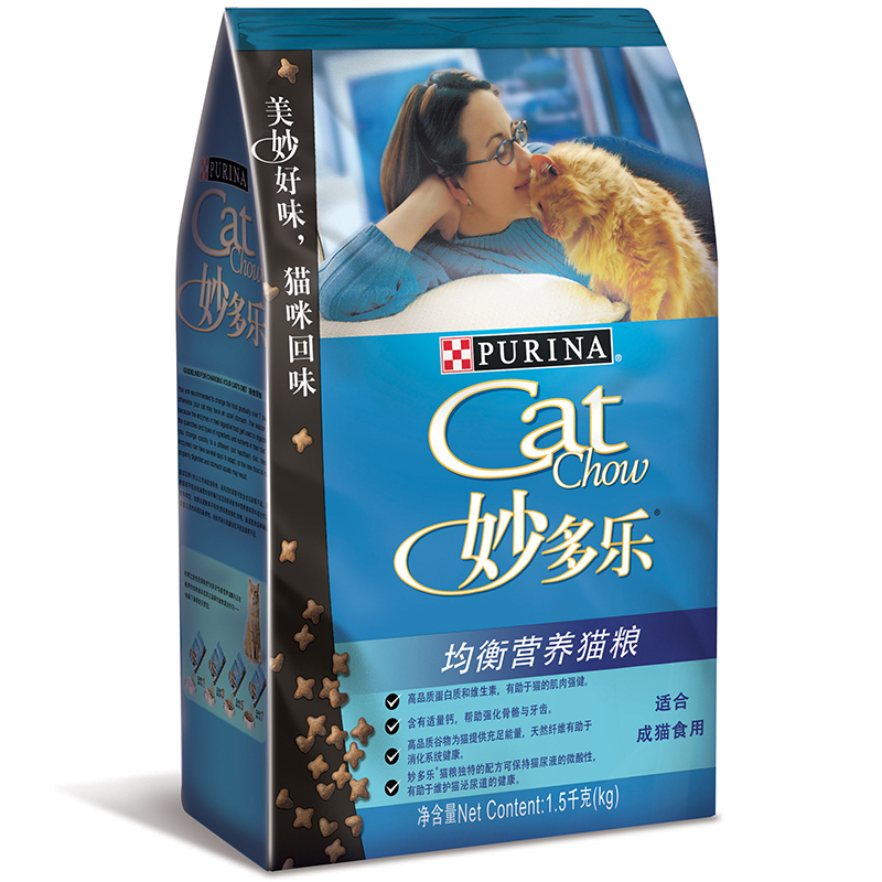 妙多乐成猫全价猫粮1.5kg成年期猫干粮3斤