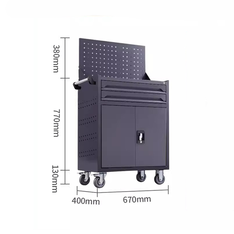 迅迈 活力黄 二抽工具车+挂板 汽修五金零件工具车小推车 40*67*128cm 单位 ;台高清大图