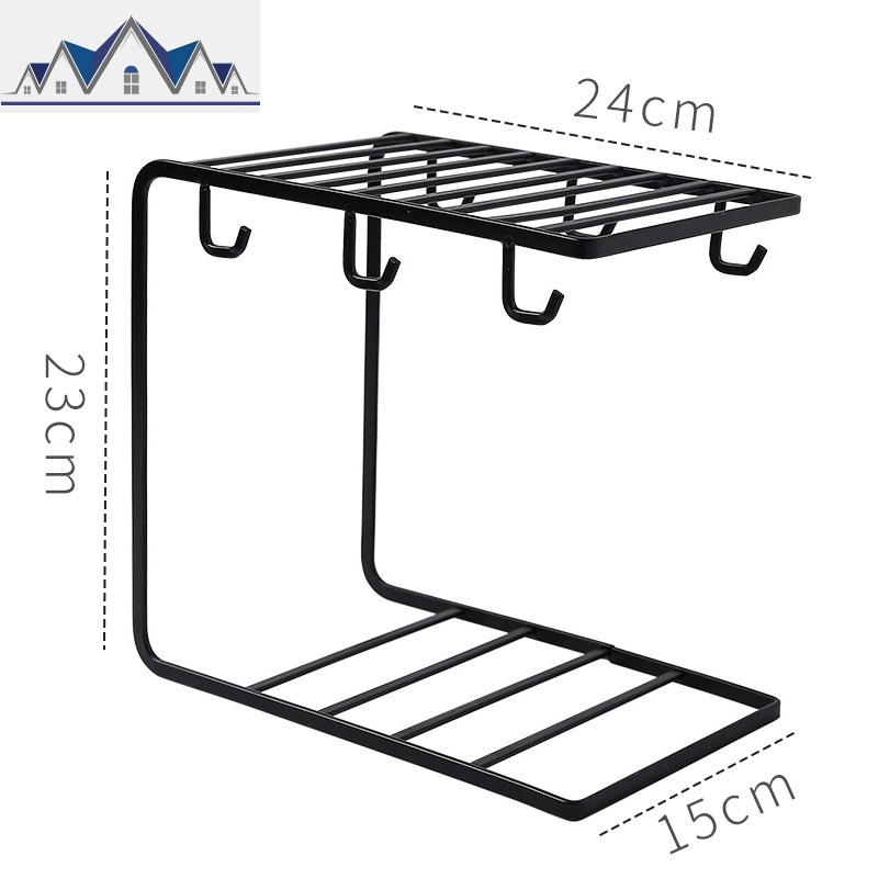 杯架咖啡杯置物架沥水挂架杯子收纳架子创意厨房铁艺带挂钩架家用 三维工匠