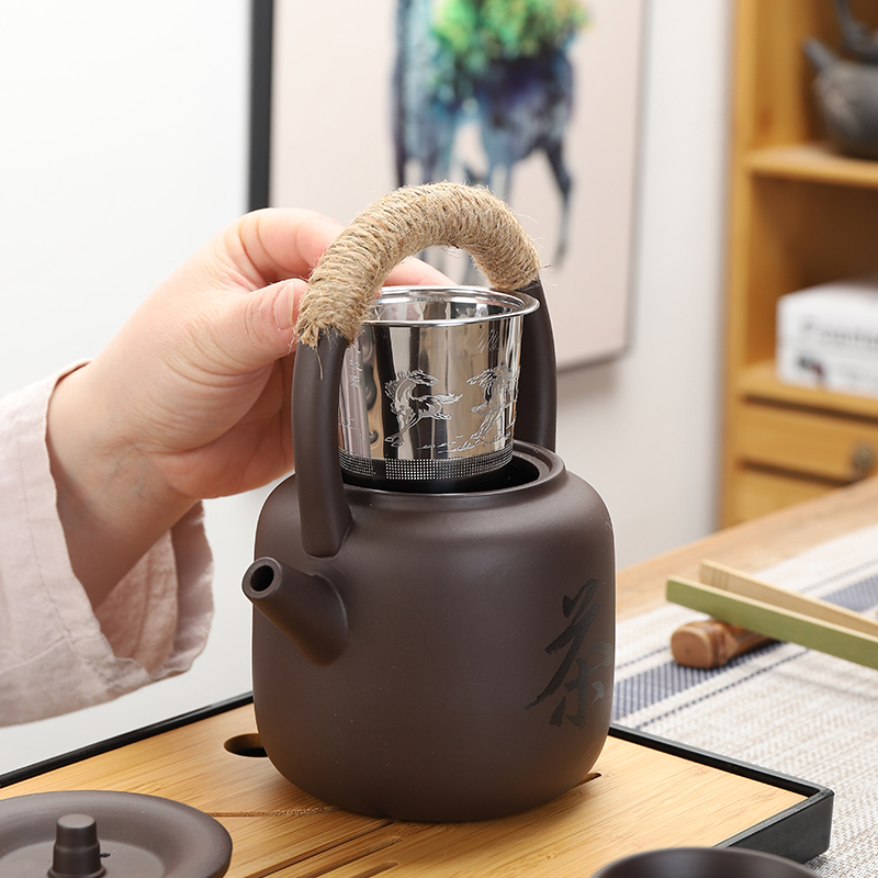 茶具电陶炉煮茶器防烫提梁壶带过滤电热泡茶壶茶杯套装大容量>800_800