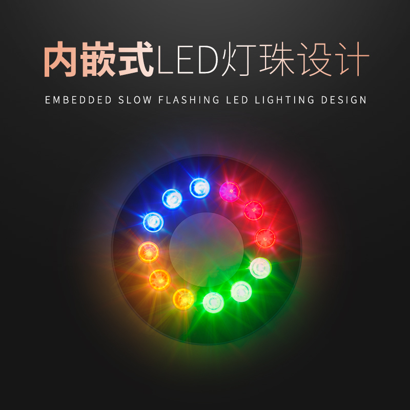 鱼缸抽水泵假山工艺品迷你喷泉微型LED装饰过滤潜水泵小型带彩灯高清大图