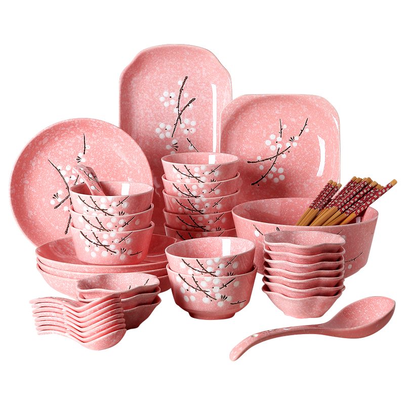 日式陶瓷创意釉下彩餐具套装碗盘饭碗烘焙精灵餐碗碟碗筷套装家用组合