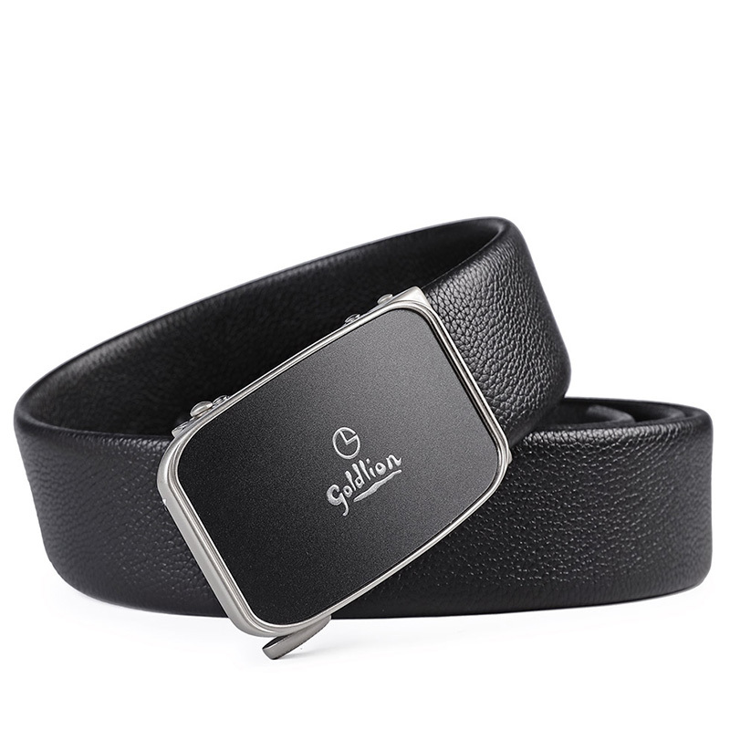 金利来goldlion商务自动扣头层牛皮腰带商务休闲男款裤带皮带