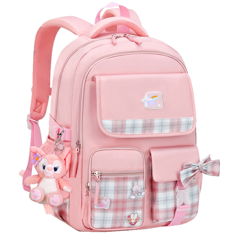 智扣新款书包女小学生儿童书包一二三到六年级女孩轻便减负护脊双肩包