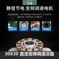 巴斯博奥 凉霸厨卫 照明一体智能无线遥控直流变频八档调速静音省电集成吊顶冷风机电风扇300X300照明款