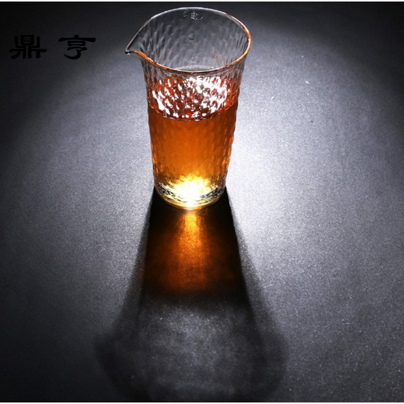 鼎亨锤目纹玻璃公道杯日式分茶器耐热加厚大号茶海功夫茶具茶杯配