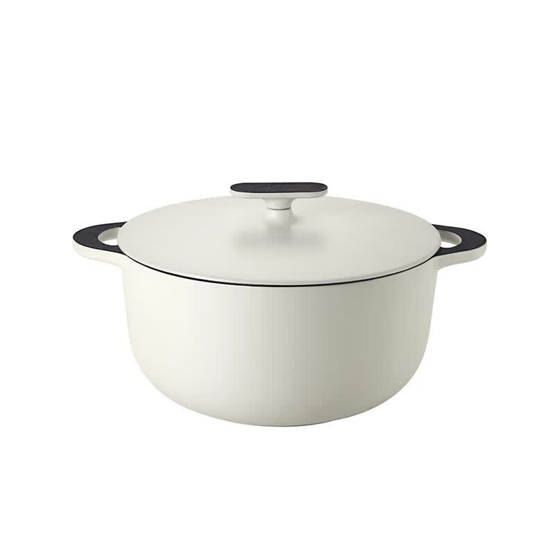 德世朗极光系列珐琅深炖锅汤锅 乳白色 DFS-T868WH 24cm