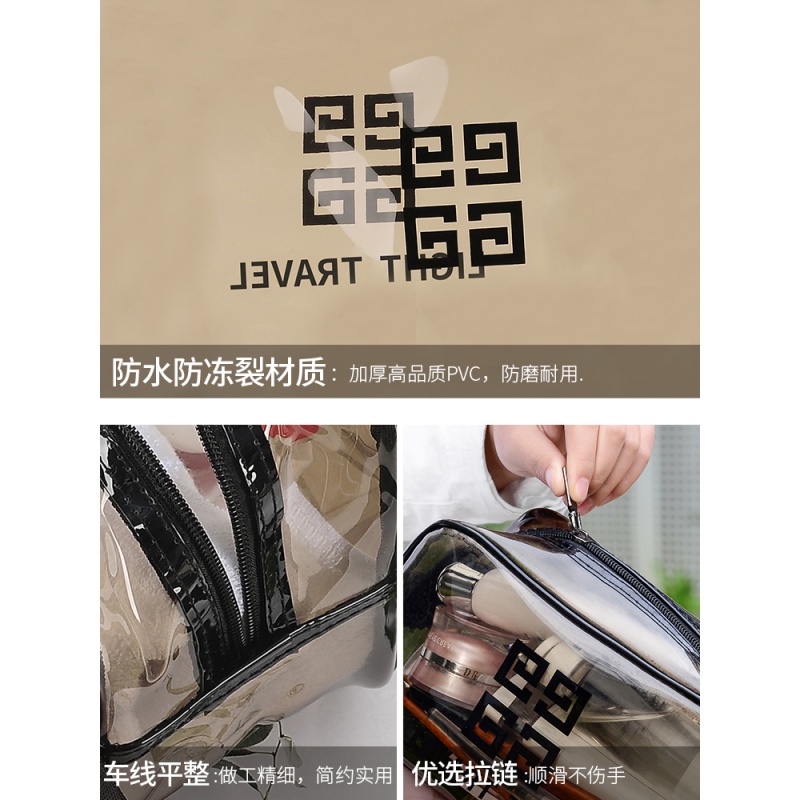 家柏饰(CORATED)网红化妆包ins风火小便携女旅行大容量洗漱包品收纳袋透明防水高清大图