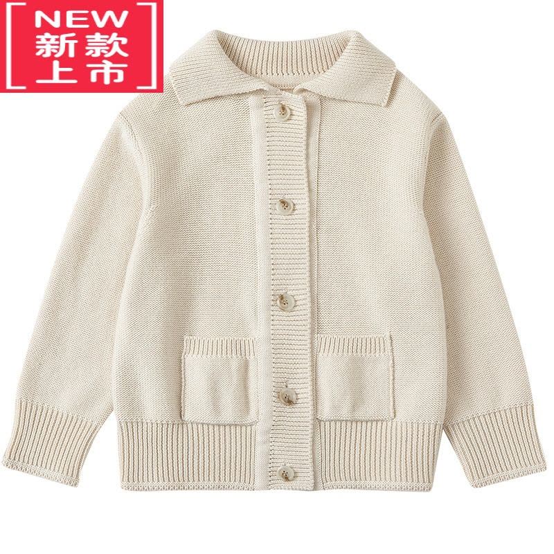 可莉允童装22冬季新品chao温柔气质款翻领开扣毛衣亲子休闲针织开衫图片