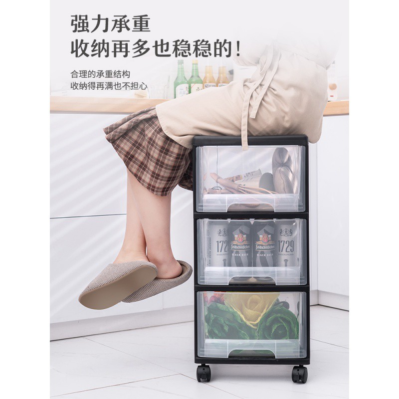 /厨房置物架可移动卧室带轮储物橱柜落地家用多层整理柜收纳收纳层架 三维工匠高清大图