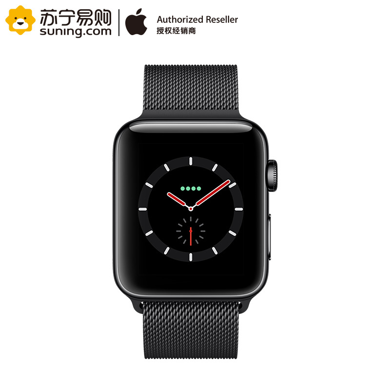 Apple苹果 Series3智能手表 GPS+蜂窝网络款 42毫米 深空黑色不锈钢表壳 深空黑色米兰尼斯表带