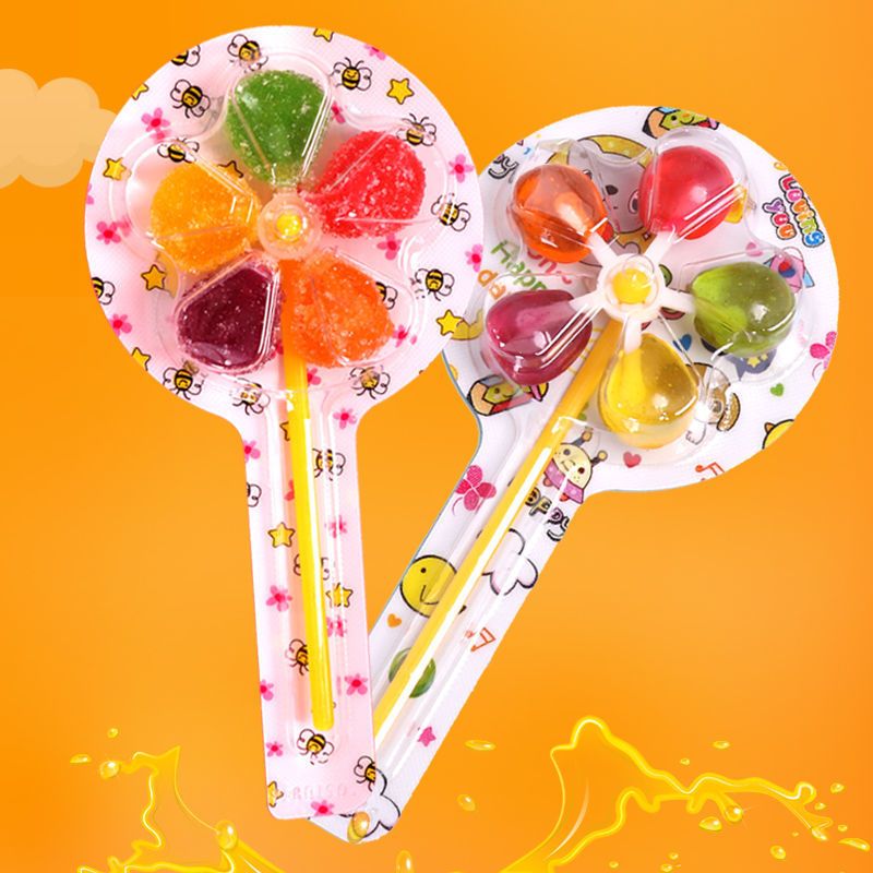 快乐风车棒棒糖 12克风车软糖硬糖 糖果批发 五彩风车创意儿童糖 风车