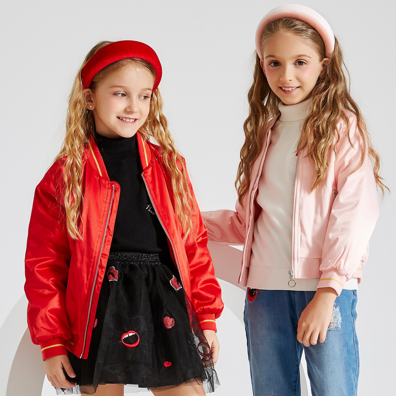 [2件2折价:41]米喜迪mecity童装女童棉服嘴唇双翻珠片棒球领棉服高清大图