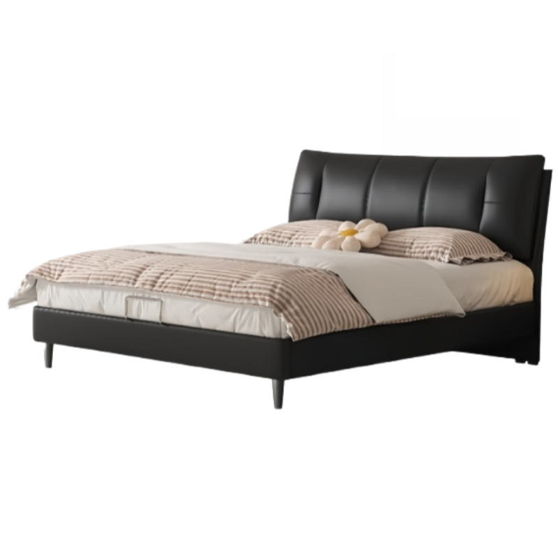 蕃蒂软包床黑色张高清大图