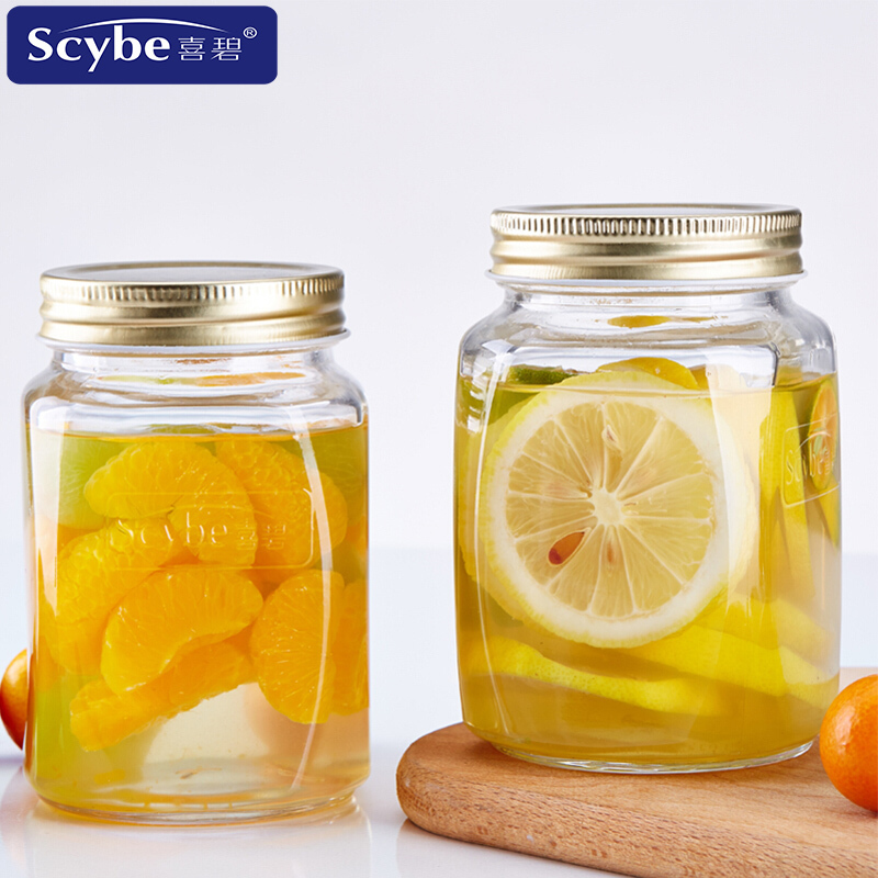 Scybe喜碧 莫格玻璃密封罐500ml加厚储物罐带盖果酱瓶腌菜罐柠檬蜂蜜瓶 两只装