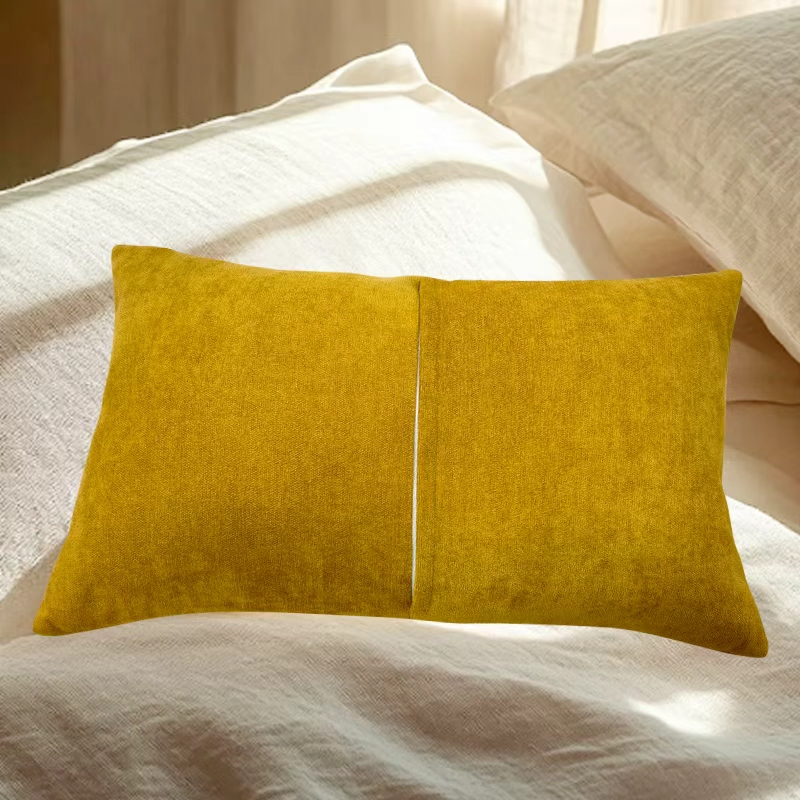 东凯汇普 橙黄亚麻腰靠枕 55×35cm 个高清大图