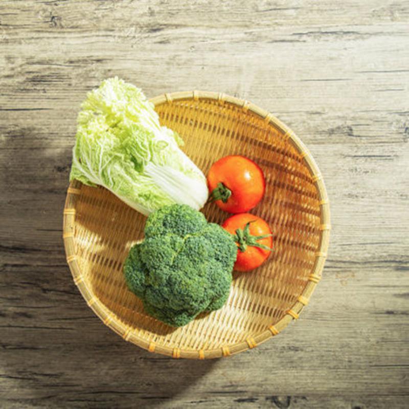 原竹16高5cm 竹编簸箕竹编筐馒头筐手工圆竹篮子洗菜沥水沥米水果篮竹编收纳筐