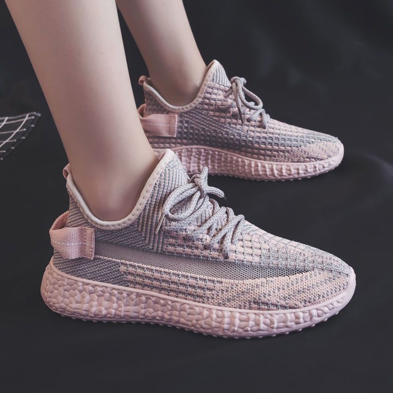 椰子鞋女2021夏季新款透气飞织女鞋子学生韩版百搭时尚网鞋女休闲运动