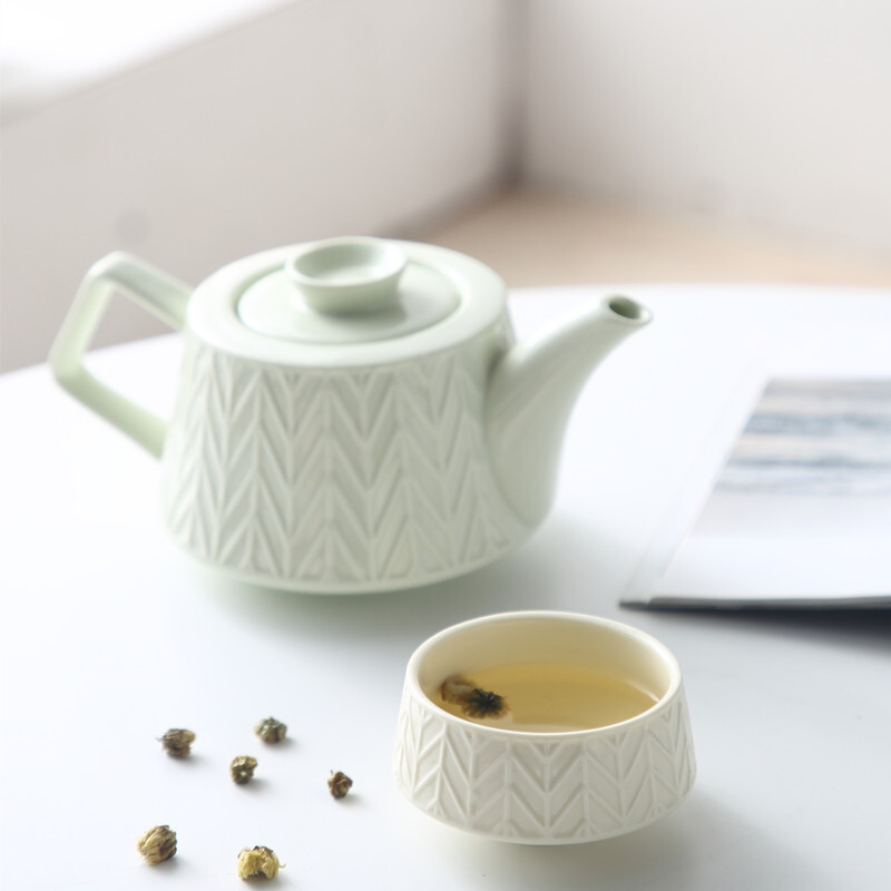 唯都水悦芳华茶具简约陶瓷杯套装(一壶六杯)W-S17