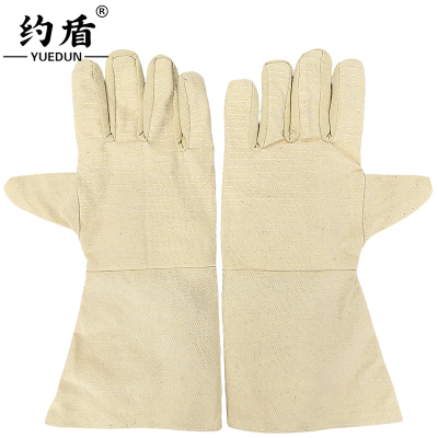 约盾 37cm双层加长帆布电焊手套 YD8908/双