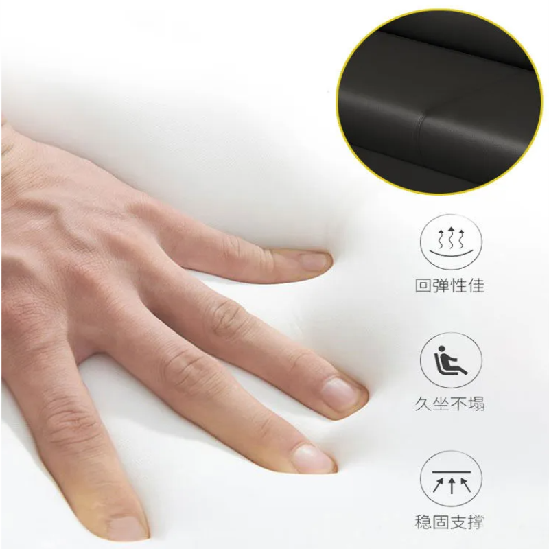 易企采 单人+双人+三人位牛皮办公沙发简约现代休息区接待会客商务洽谈沙发