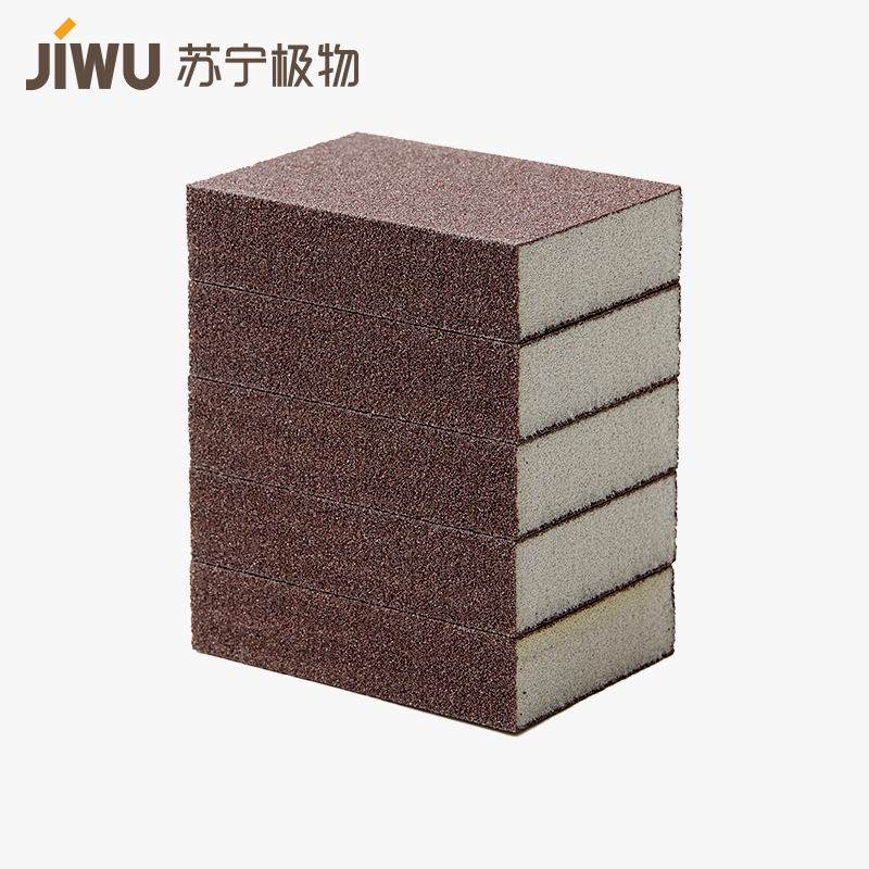 苏宁极物金刚砂强力去垢擦 5片装加厚金刚砂海绵擦锅洗锅神器除锈刷锅底除垢不锈钢锅清洁去污魔力