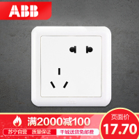 瑞士ABB 开关插座 德静二位二三极插座 10AAJ205