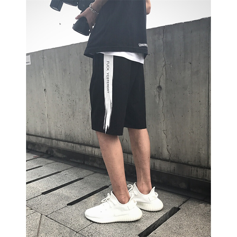 梵克公牛男夏 休闲夏季大裤衩日系韩版牌喷墨常规学生男士青少年马裤中裤