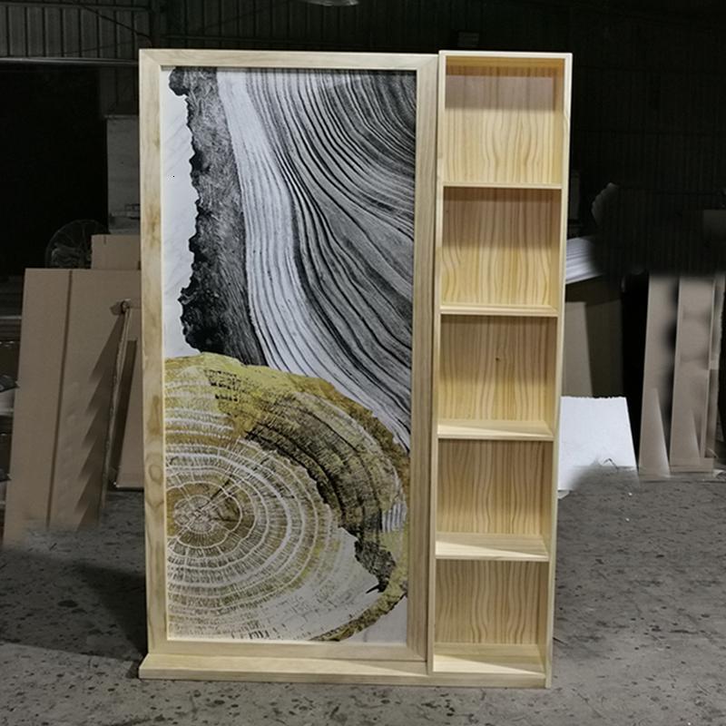 中式屏风柜厅实木隔断置物架 客厅简约现代入户进玄关座屏高清大图